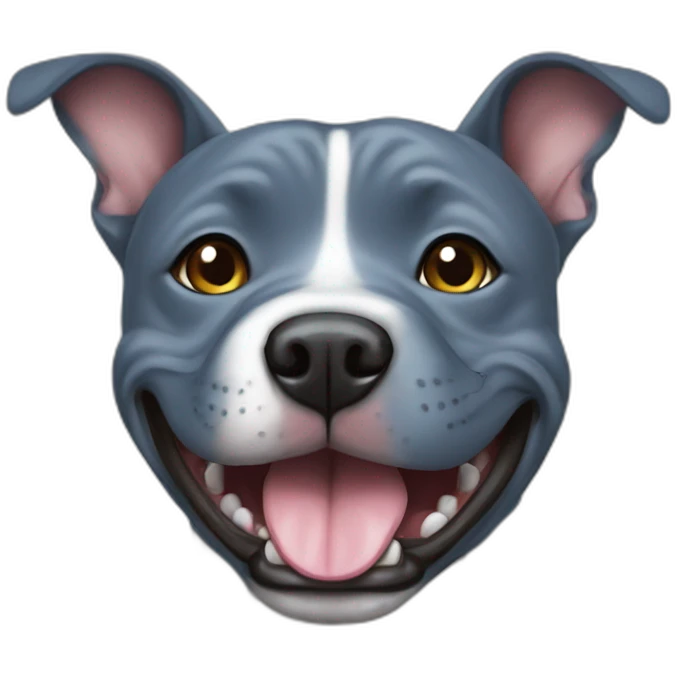 Happy blue staffy emoji