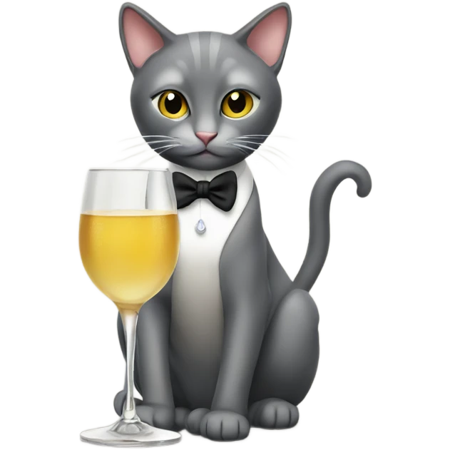 elegant cat drinking emoji