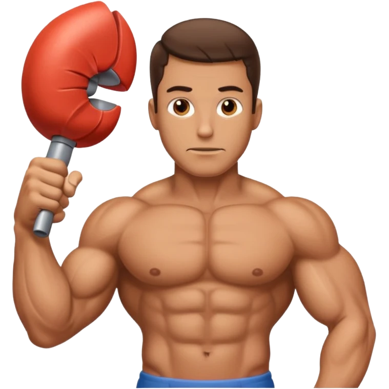 Buff make male with a large penis in hand emoji