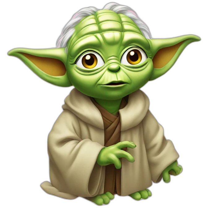 Yoda with Lisa Simpson emoji