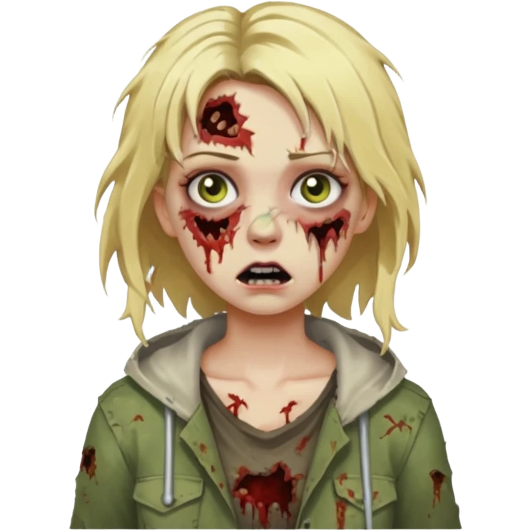 girl zombie with messy blonde hair emoji