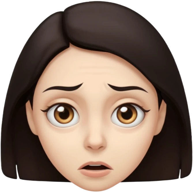 use the second emoji and make her look scared  emoji
