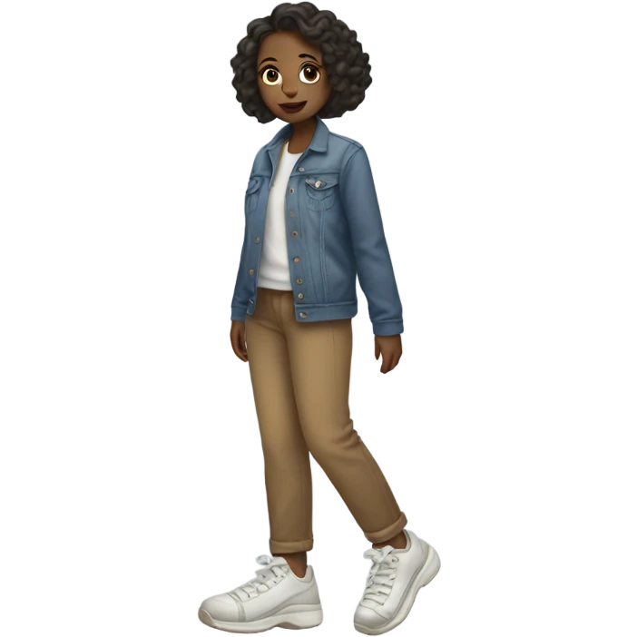Girl wearing oversized shoes emoji