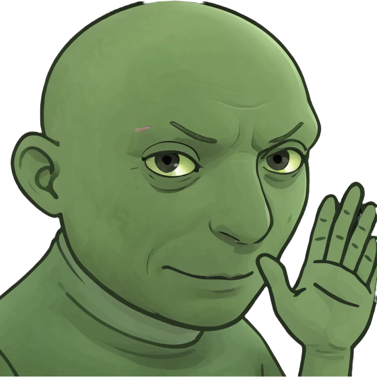 Devious bald man putting hands together  emoji