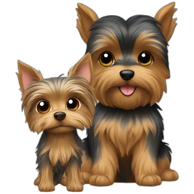 a yorkie terrier and a squirrel emoji