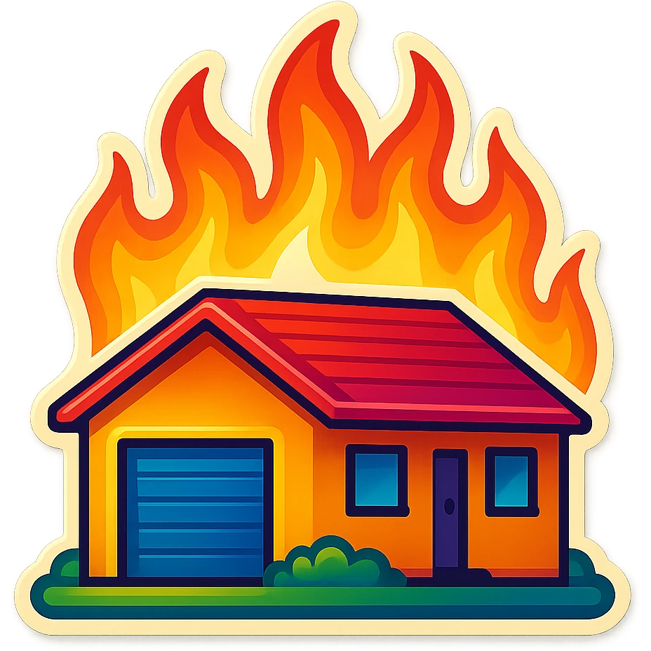 generate australlian house in fire emoji