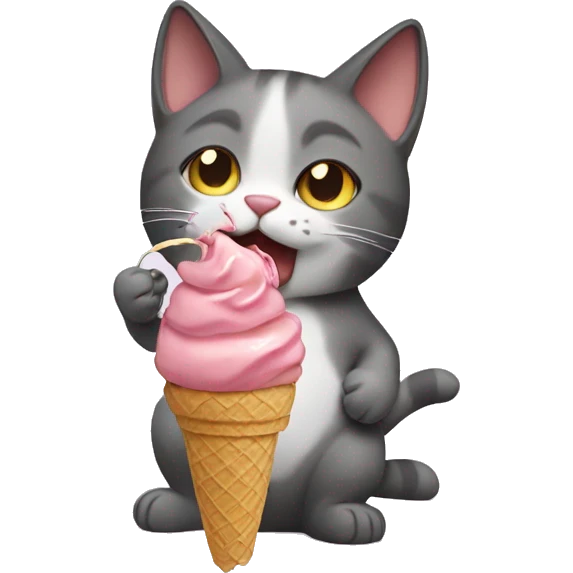cat eating ice cream emoji