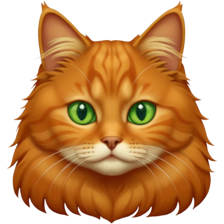 Ginger siberian cat with green eyes emoji