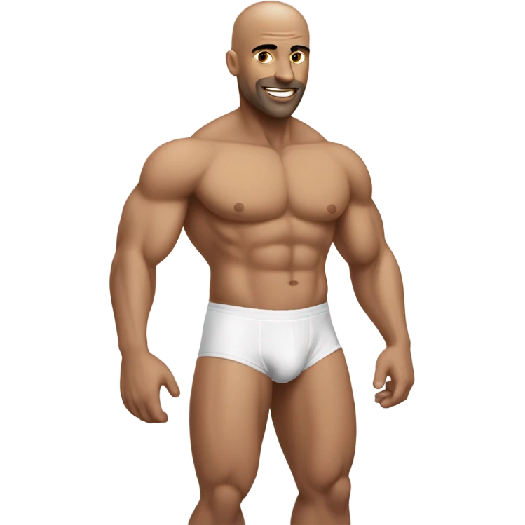 Bald muscular man in underwear emoji