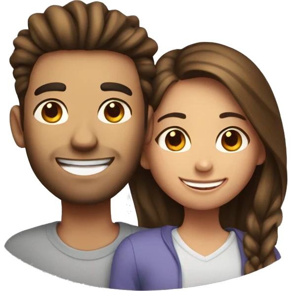 smiling girl with boyfriend  emoji