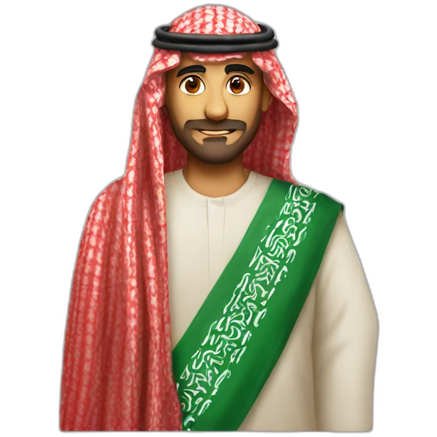 Saudi wearing a red shmagh emoji