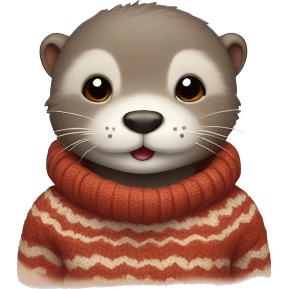 Cute otter in cozy sweater emoji