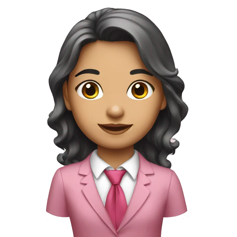 Niña con corbata rosa emoji