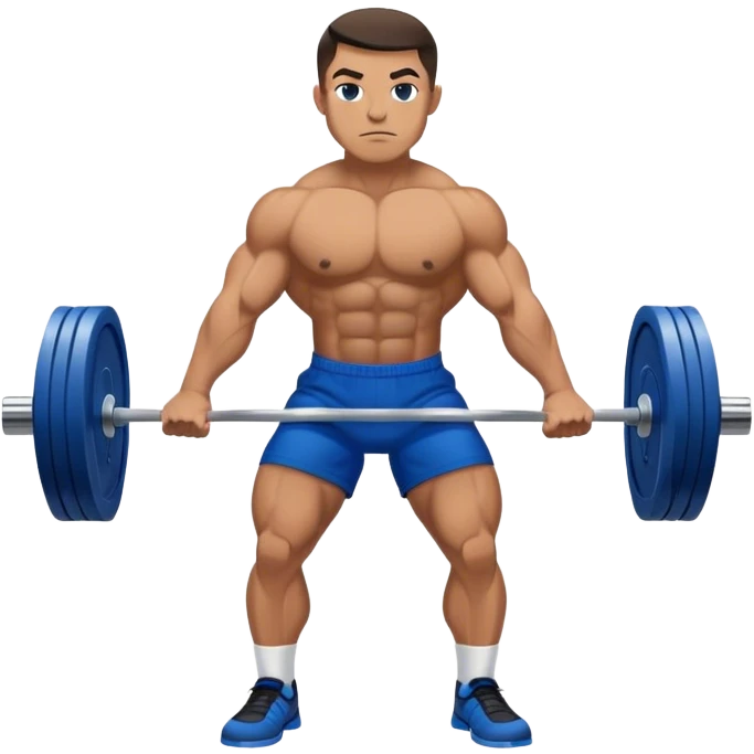 powerlifter with blue shorts perfoming deadlift emoji