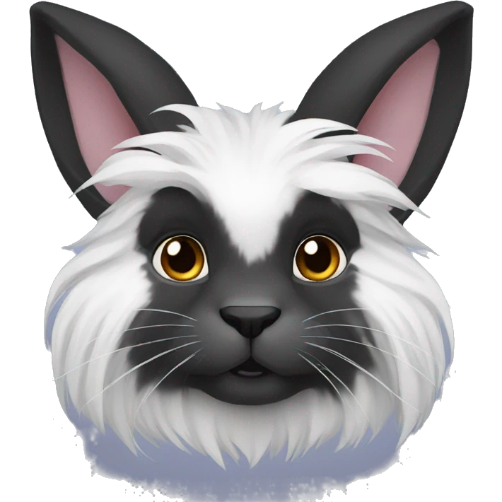 Black lionhead rabbit emoji