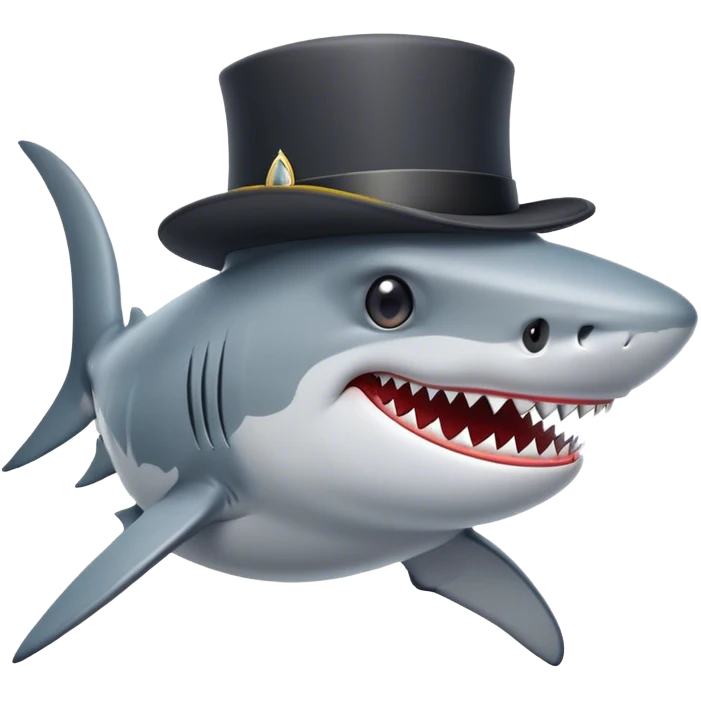 shark with tophat emoji