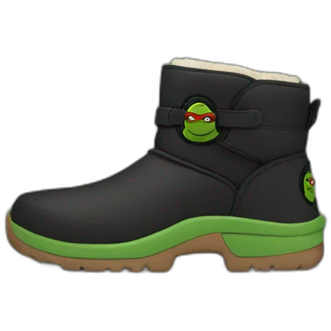 Ninja turtle Black low ugg boots emoji