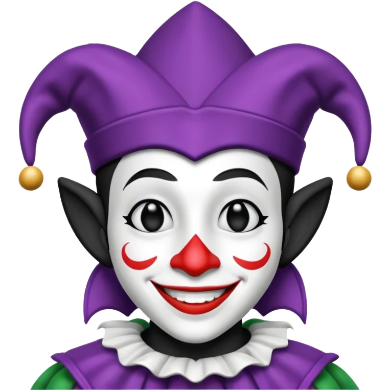 make a black and white jester emoji