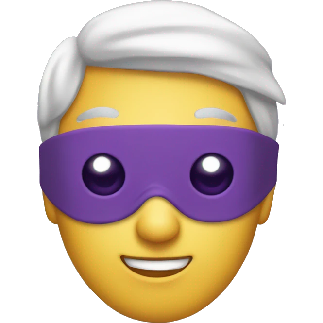 Smirk Purple Blindfold over eyes emoji