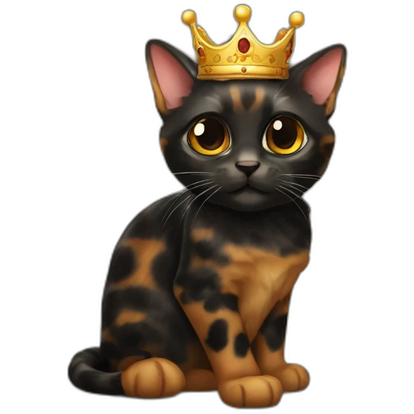 Cat tortoiseshell Black crown emoji
