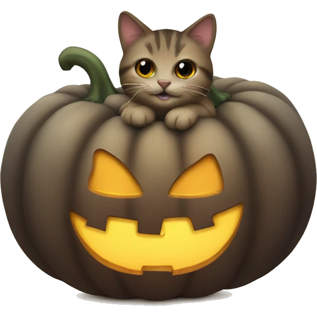 Cat on a pumpking emoji