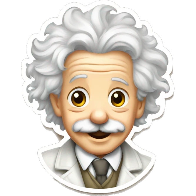albert einstein happy Newborn sticker emoji