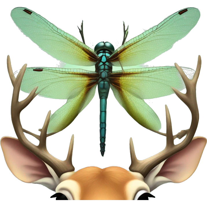 Dragonfly on the back of a deer emoji