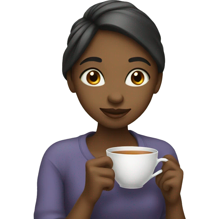 Girl sipping tea emoji