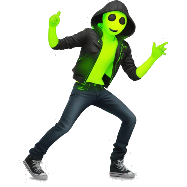 Rave party dancing neon smoking emoji