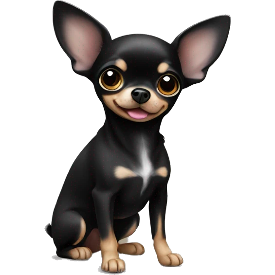 Cute black chihuahua  emoji