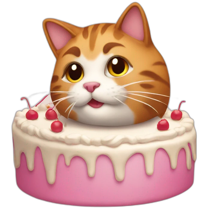 Cat and cake  emoji