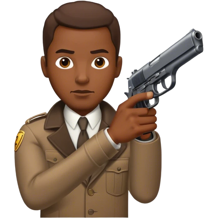 A black man pointing a gun emoji