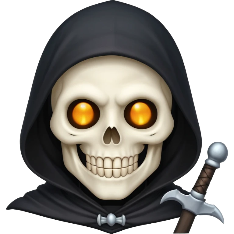 Cute grim reaper head that is happy emoji