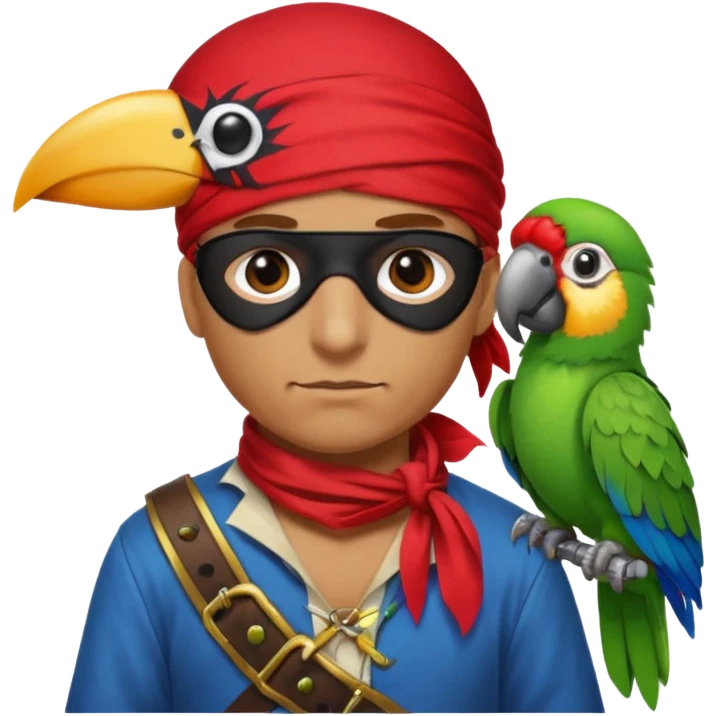 pirate and parrot emoji