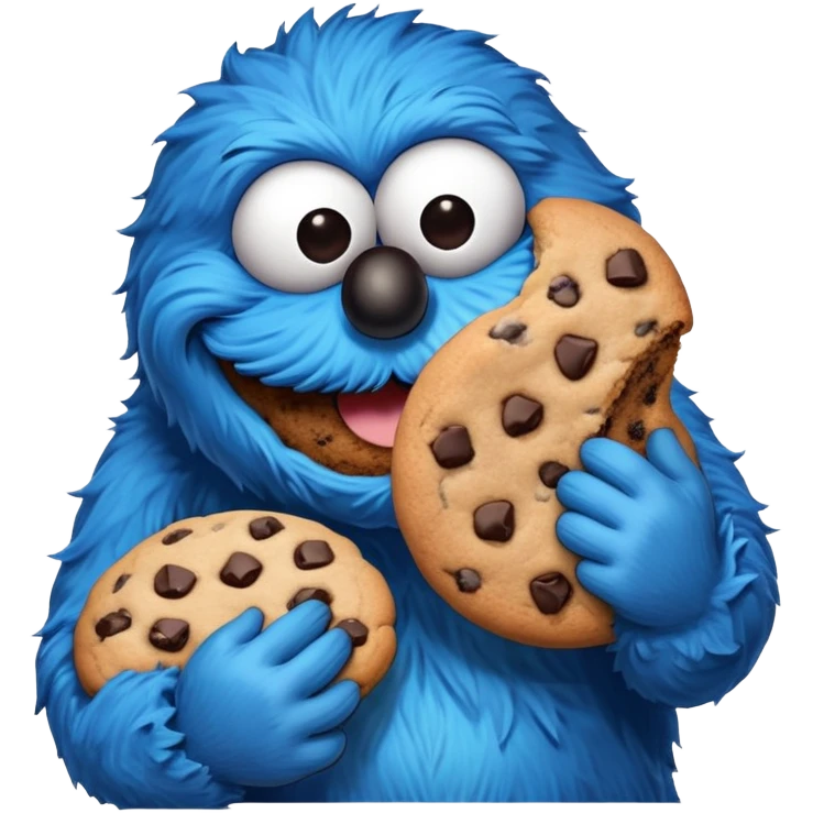 cookie monster eating cookie emoji
