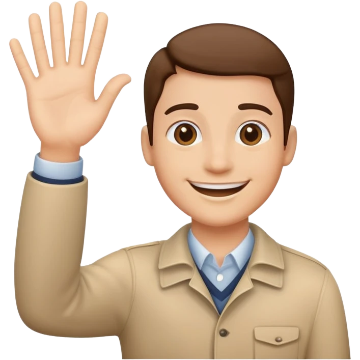 waving hand, smiling emoji