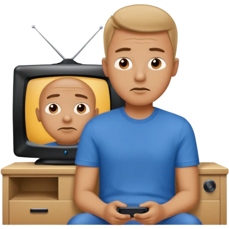 bored man watching television emoji