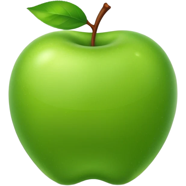 теперь это яблоко сделай меховым зеленого цвета emoji