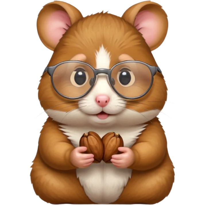 hamster holding nutz with glasses emoji