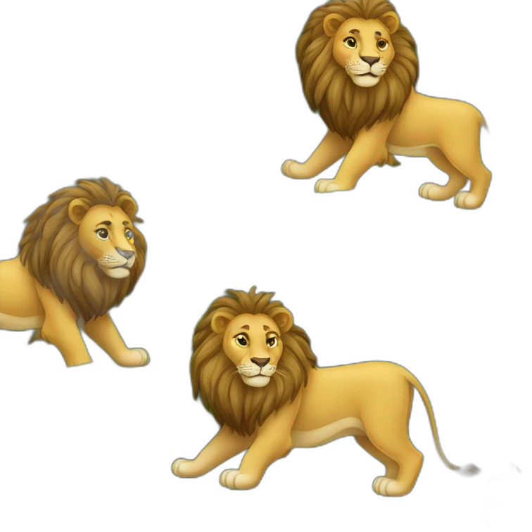 lion sur une forêt emoji