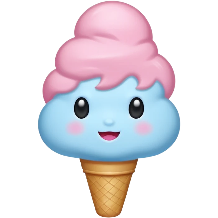 Cotton Candy, Blue Cloud Cotton Candy – light blue puff, oversized and airy. emoji