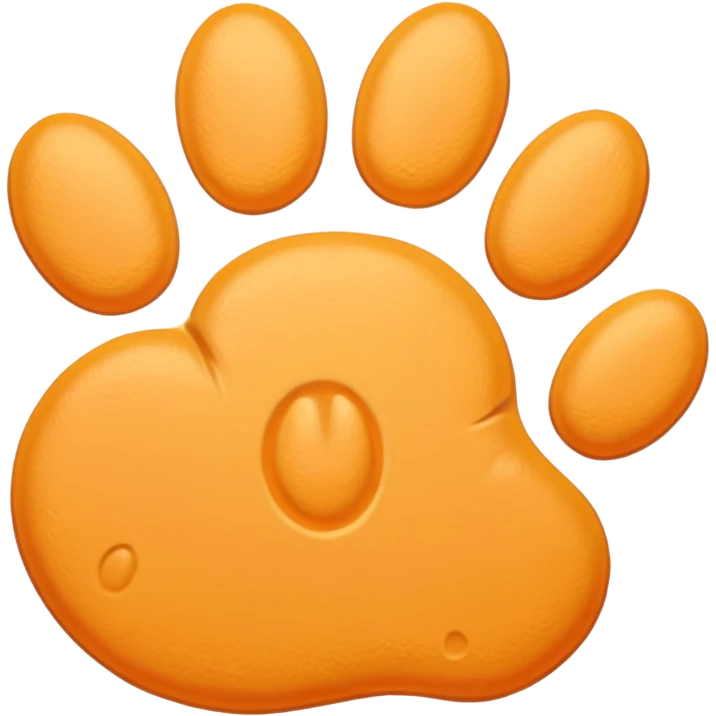 a very light pale pastel yellowy orange pawprint emoji