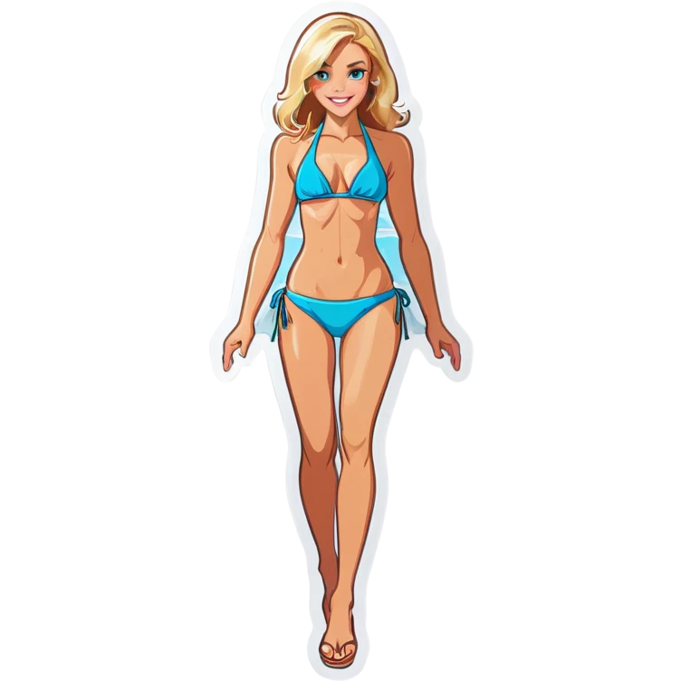 A beautiful blond woman in a bikini emoji