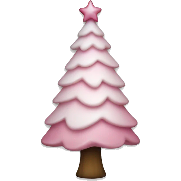 White and pink Christmas tree emoji