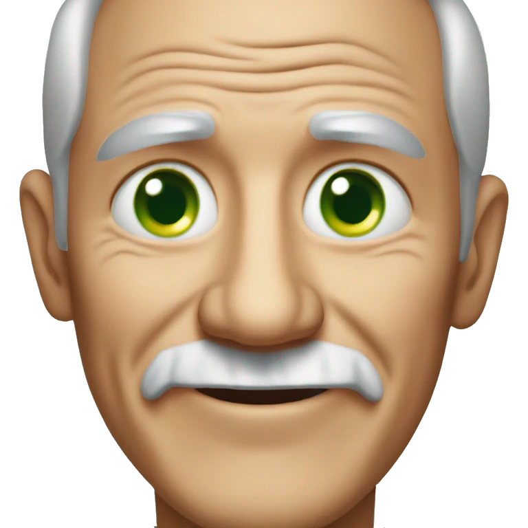 happy elderly man portrait with green eyes  emoji