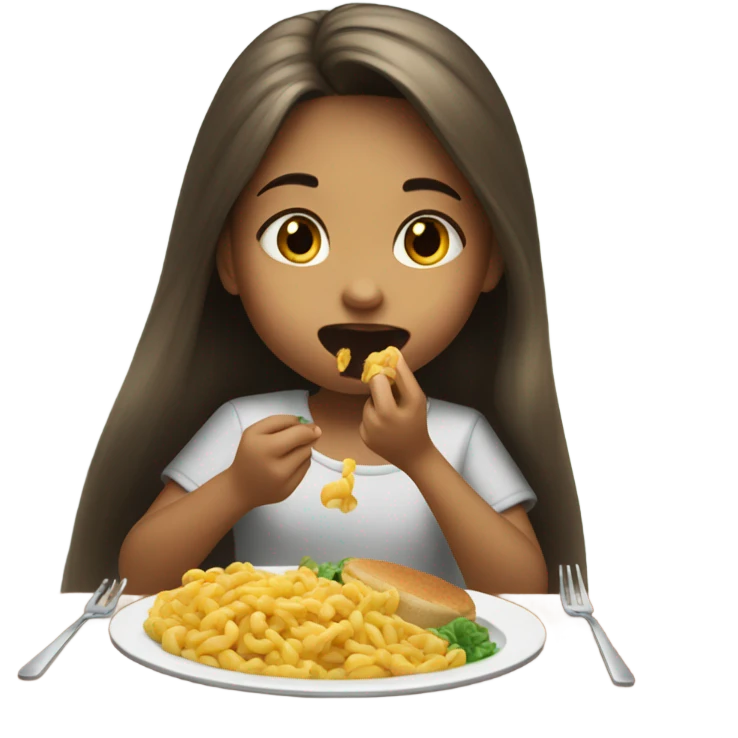 Girl eating food emoji