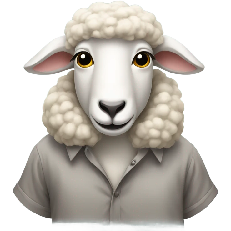 Sheep wearing large Shirt emoji