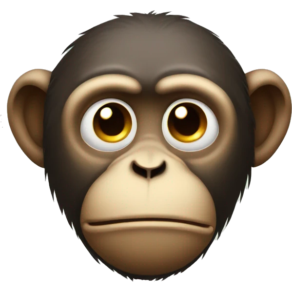 sad monkey in apple style emoji
