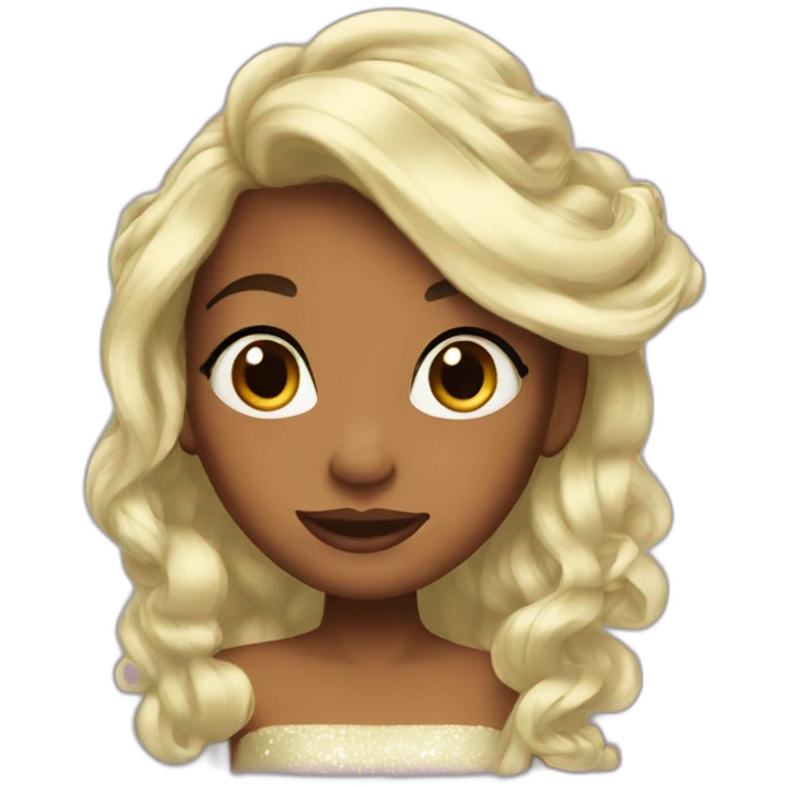 Tiana hair down emoji