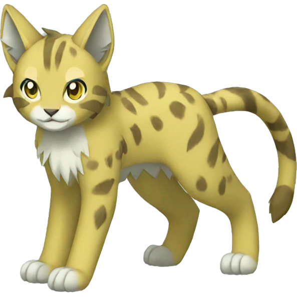 Grass-type Lynx-Fakemon full body emoji